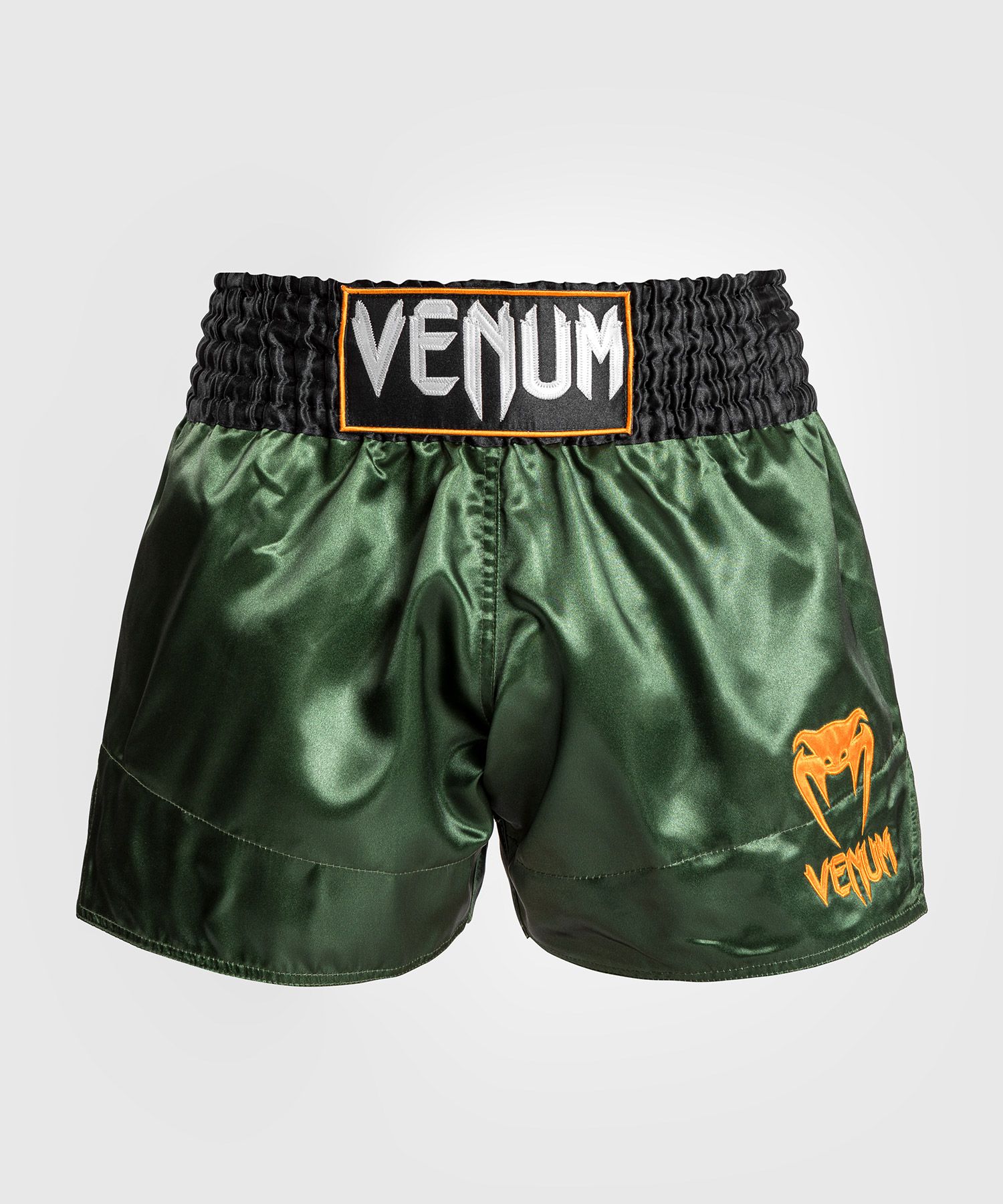 CLASSIC MUAY THAI SHORTS-GREEN/BLACK/GOLD
